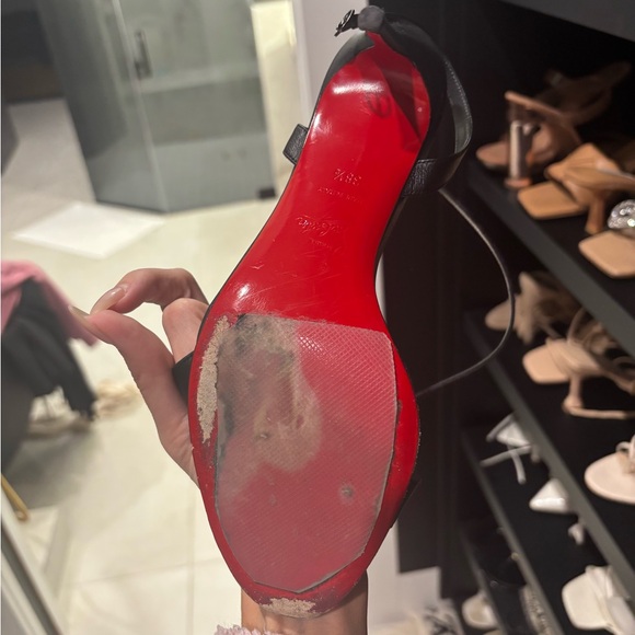 Christian Louboutin Loubigirl Black Ankle Strap Heels - Picture 11 of 12